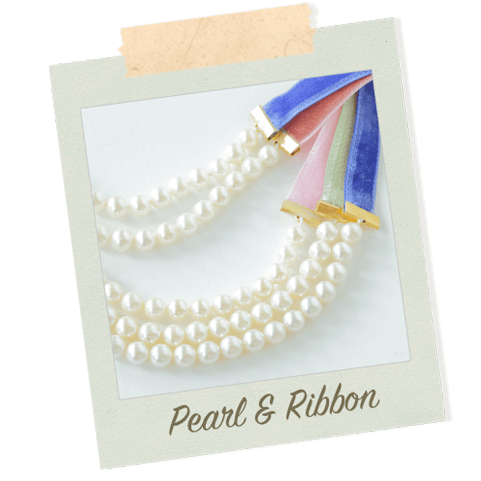 Fanimal Principessa piccolo tesoroシリーズ パールとリボンのネックレス 1枚目