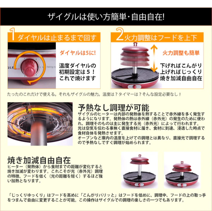 ザイグル 煙を出さない!炭火より美味しい卓上ロースター「ザイグル」 6枚目