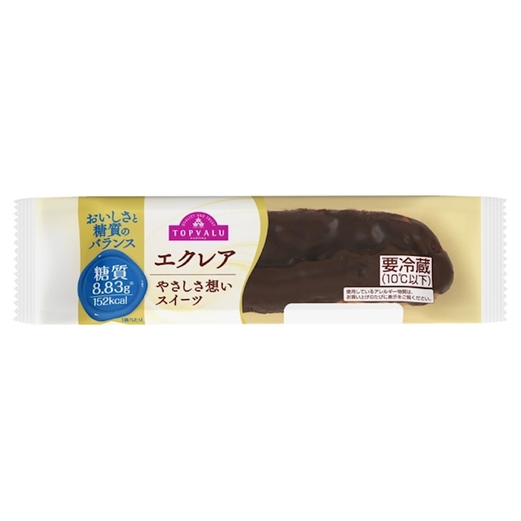 トップバリュ おいしさと糖質のバランス エクレア やさしさ想いスイーツ 1枚目