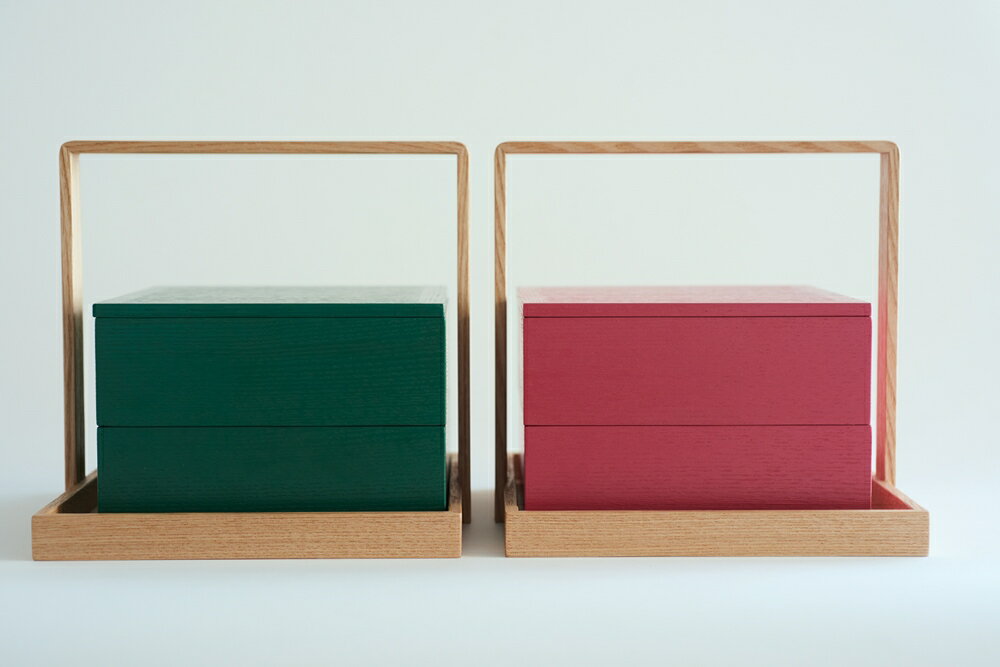 りんあんちゃんコラボ商品５寸タモ２段重箱手提げ付 1枚目