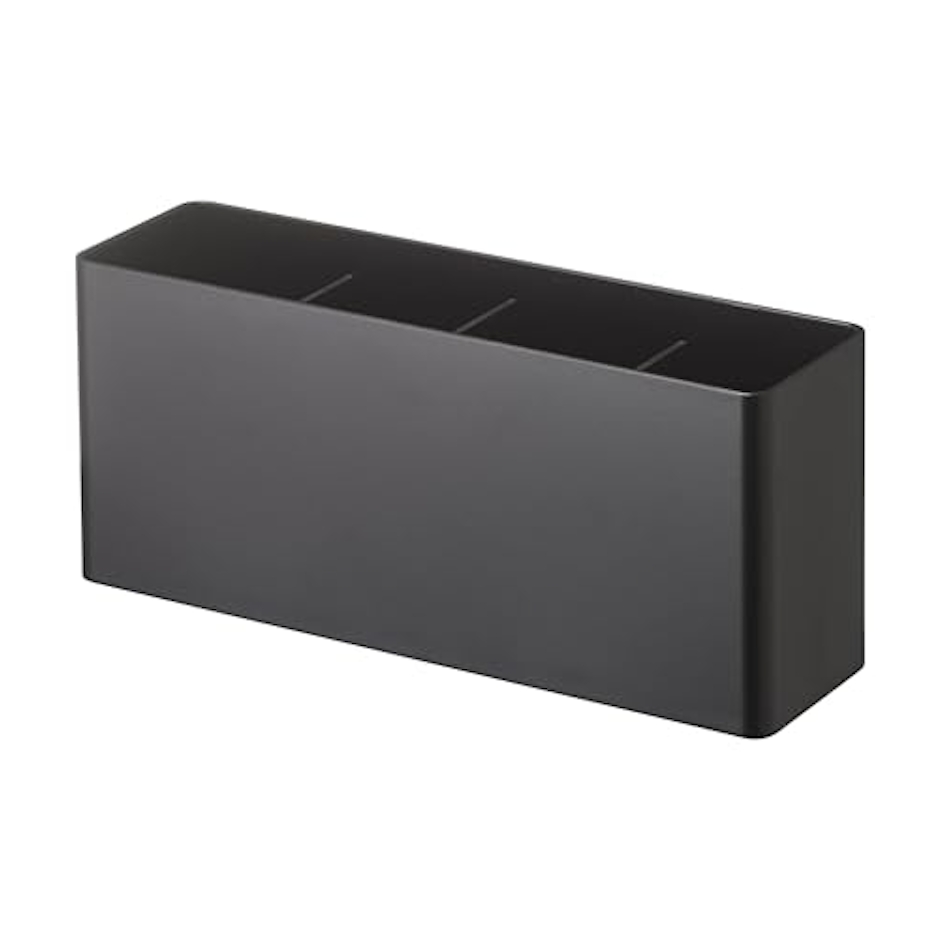 山崎実業(Yamazaki) マグネットストレージボックス ワイド ブラック 約W24.5XD7.2XH10.5cm タワー tower 小物収納 仕切りあり フック付き 4845 1枚目