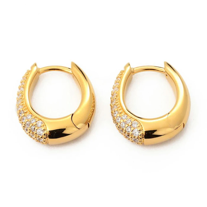 TOM WOOD Liz Hoops Pave Gold 4枚目