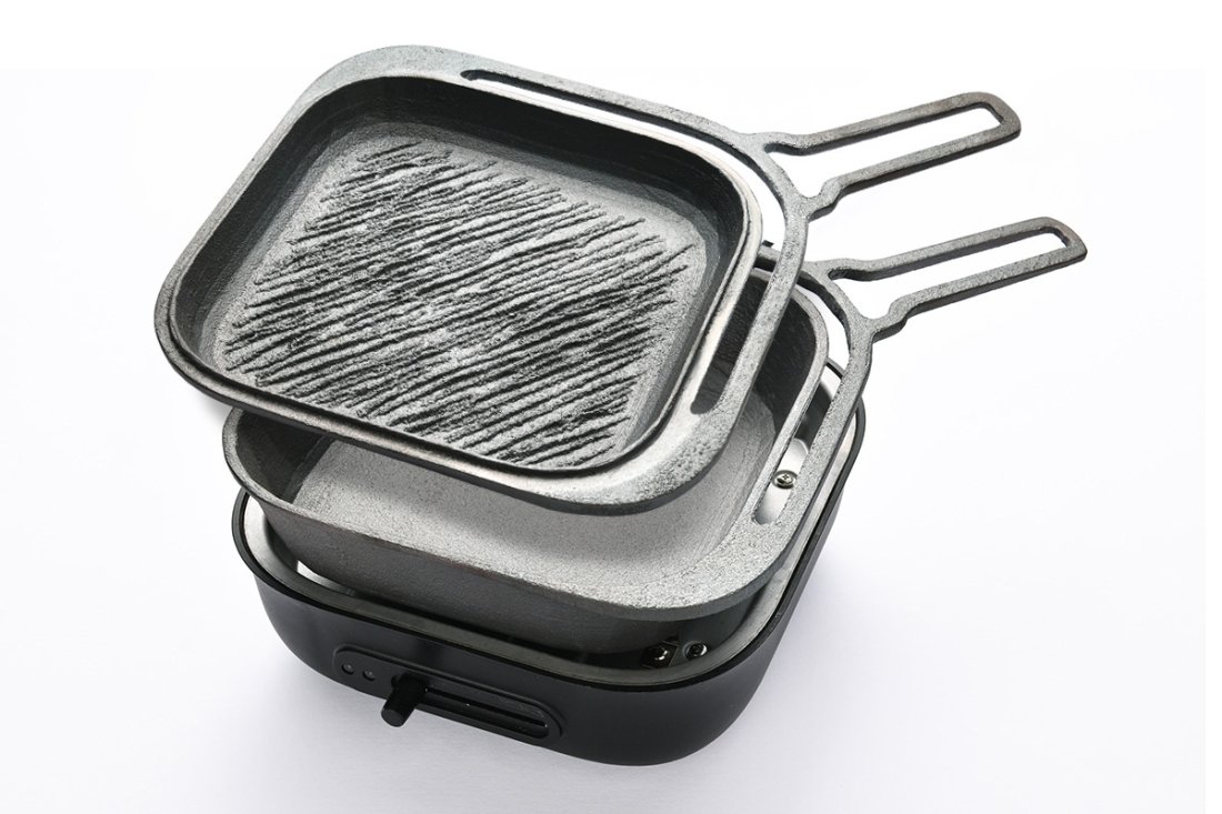 ドウシシャ おもいのフライパン スクエア 電気卓上コンロセット 1枚目