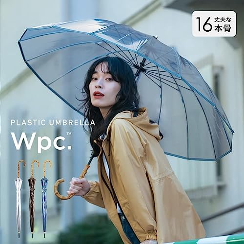 Wpc. 【2023年】Wpc. 雨傘 [ビニール傘]16Kプラスティックパイピング オフ 長傘 60cm レディース 大きい バンブーハンドル 16本骨 多骨 丈夫 グラスファイバー PT-053-001 3枚目