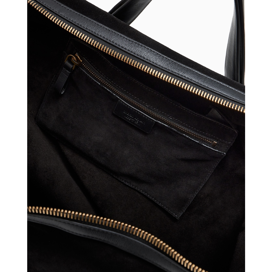 GIORGIO ARMANI レザーハンドル付き 大容量 スエード ダッフルバッグ 4枚目