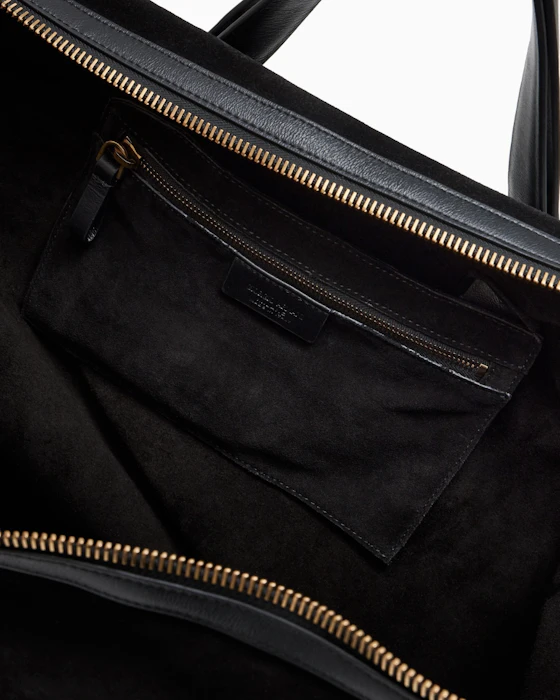 GIORGIO ARMANI レザーハンドル付き 大容量 スエード ダッフルバッグ 4枚目