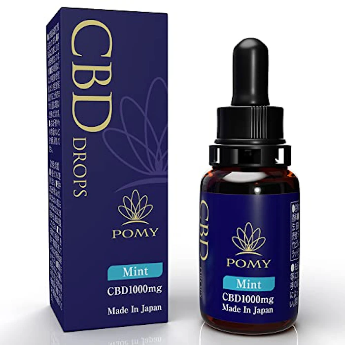 POMY CBDオイル CBD1000mg 日本製 リラックス ヘンプ ドロップス POMY (ミント) 1枚目
