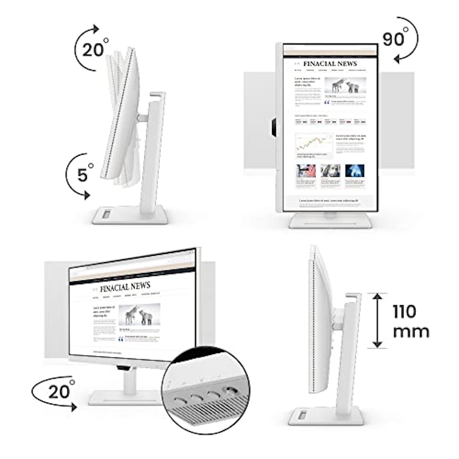BenQ アイケアモニター GW2790QT (27インチ/WQHD/IPS/USB Type-C 65W給電/HDMI/DP/ノイズキャンセリングマイク内蔵/ノイズフィルタースピーカー付き(2W×2)/デイジーチェーン/コーディングモード/輝度自動調整機能(B.I. Gen2)搭載/ブルーライト軽減プラス/フリッカーフリー/カラーユニバーサルモード/高さ調整/回転(ピボット)機能 5枚目