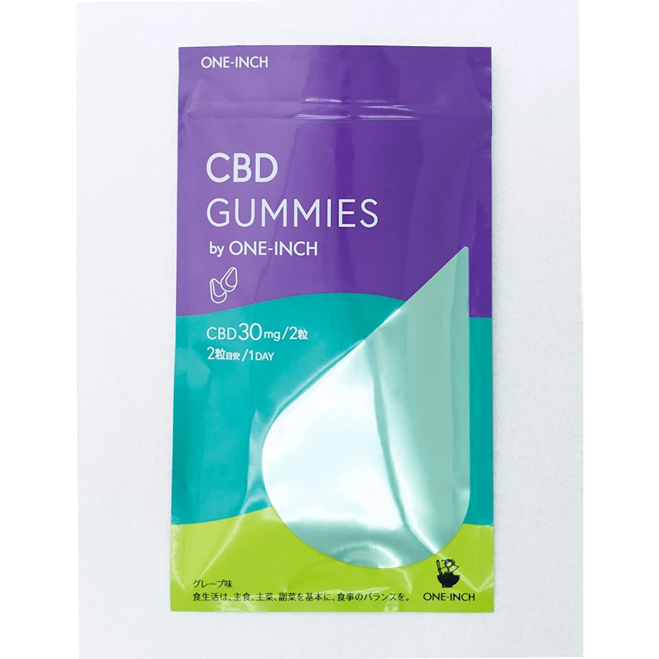 ONE-INCH ワンインチ CBDグミ 28粒 420mg グレープ味 日本製 CBD GUMMIES by ONE-INCH 1枚目