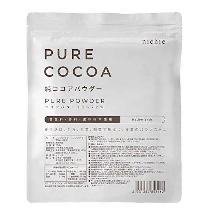 nichie 純ココア カカオ100% 砂糖・香料不使用 パウダー 500g 1枚目