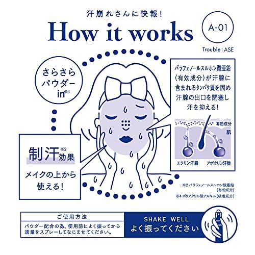【医薬部外品】メイクカバー汗ブロックウォーターCOOL 50mL (冷感タイプ) 制汗ミスト 顔汗ブロック 冷感 さらさらパウダー配合 化粧くずれ防止 汗臭 デオドラントミスト 頭皮の汗 頭皮の臭い 対策 6枚目
