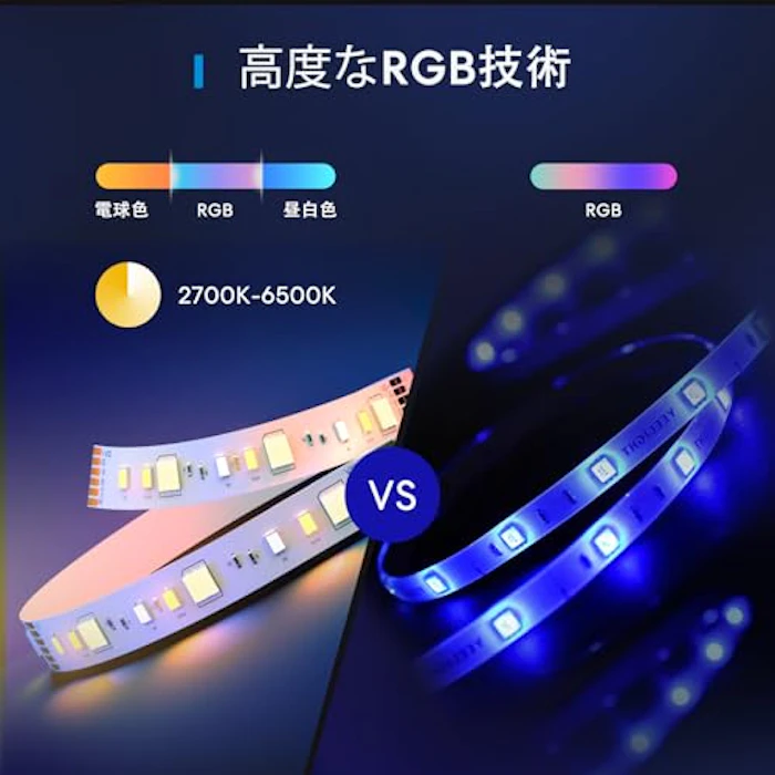 Meross meross スマートLEDストリップライト、16.4フィートRGB WiFiストリップ、Amazon AlexaとGoogleアシスタントおよびSmartThingsと互換性があり、アプリコントロール、家庭、寝室、テレビ、パーティーの色の変更 3枚目
