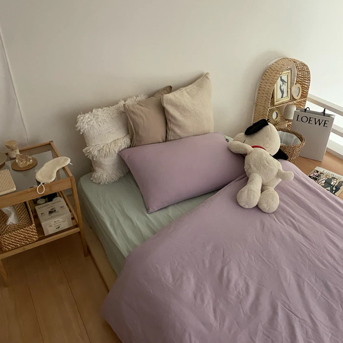 Little Rooms ボックスシーツ|plain mattress cover -pale color- 1枚目