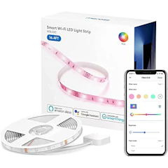 Meross meross スマートLEDストリップライト、16.4フィートRGB WiFiストリップ、Amazon AlexaとGoogleアシスタントおよびSmartThingsと互換性があり、アプリコントロール、家庭、寝室、テレビ、パーティーの色の変更 1枚目