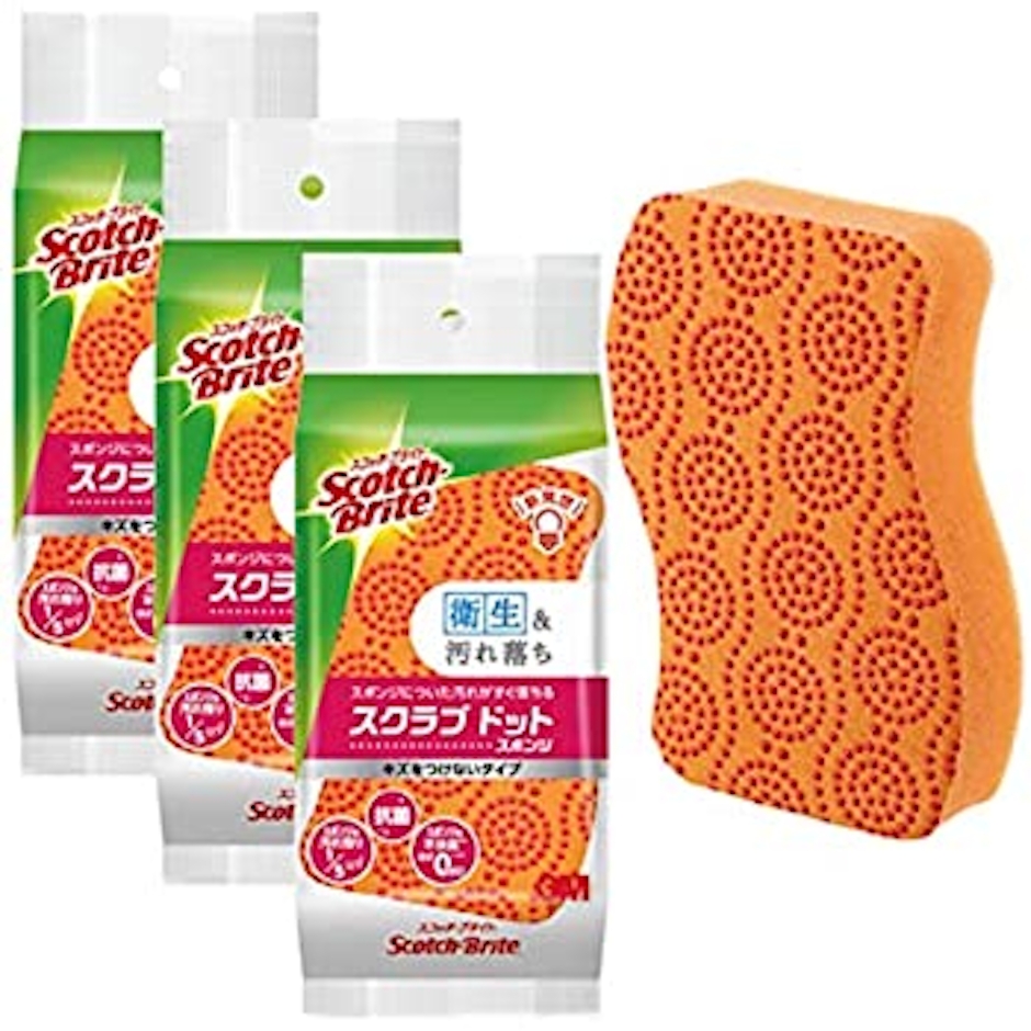 スリーエム(3M) キッチン スポンジ キズをつけない スクラブドット SDS-KE 3枚目