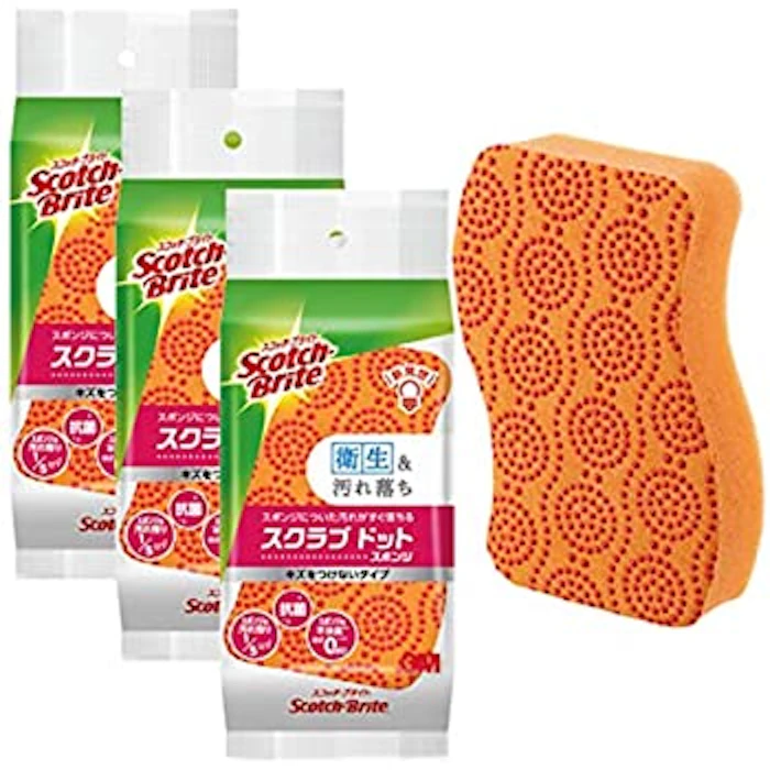 スリーエム(3M) キッチン スポンジ キズをつけない スクラブドット SDS-KE 3枚目