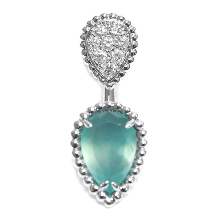 BOUCHERON SERPENT BOHÈME AQUAPRASE セルパンボエム 2モチーフ シングル スタッズイヤリング 1枚目