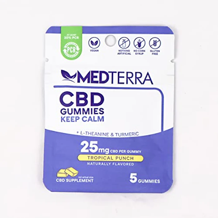 MEDTERRA MEDTERRA CBDグミ CBD125mg 5粒 CBD25mg/1粒 キープカーム ヴィーガン アイソレート CBD 25mg配合 内容量5個入り 濃度2.5% グミタイプ お試し用 メディテラ 1枚目