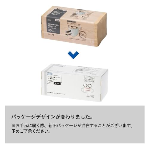 [カインズ] CAINZ マスク 30枚 普通サイズ WH めがね 曇りにくい 個包装 不織布 使い捨て ウイルス 花粉 無地 7枚目