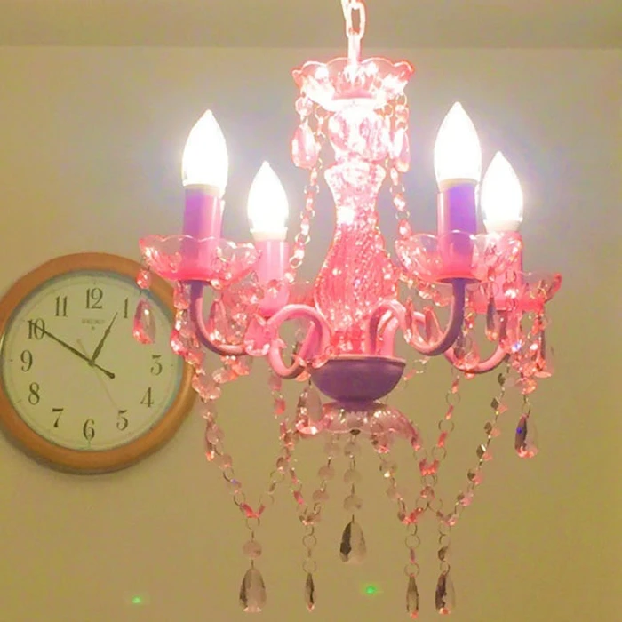 シャンデリア LED4灯 (ピンク) 3枚目