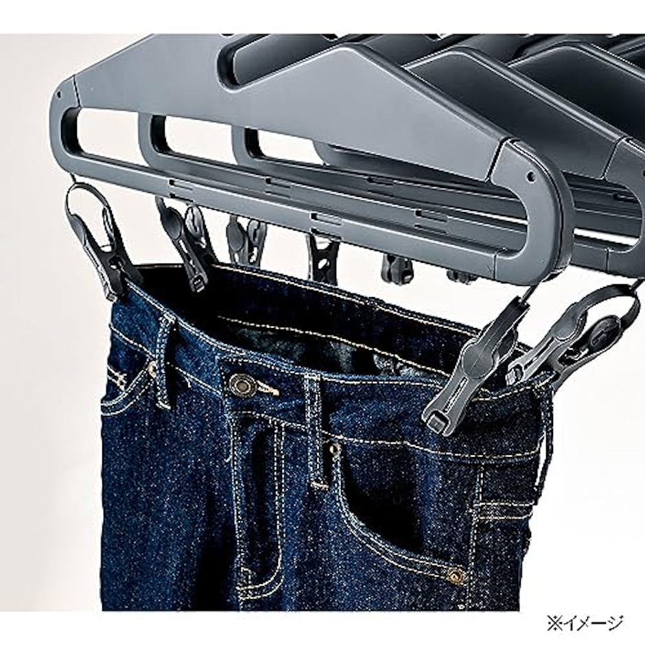 カインズ(CAINZ) 幅が変えられる取込みやすい 7連 インテリア洗濯ハンガー 幅152cm×奥行25.6cm×高さ40cm 連ハンガー 伸縮 ピンチ付き 5枚目