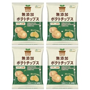 ノースカラーズ   純国産 無添加 ポテトチップス うすしお 【55g✕4袋】 1枚目