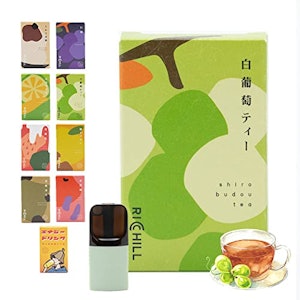 RICHILL 【Yooz正規互換品・日本製】RICHILL CBD Pod 白葡萄ティー CBD10% (200mg) シーシャ ベイプ カートリッジ ポッド 約500回吸引 電子タバコ ノンニコチン ノンタール 禁煙 初心者 ポケットシーシャ 1枚目