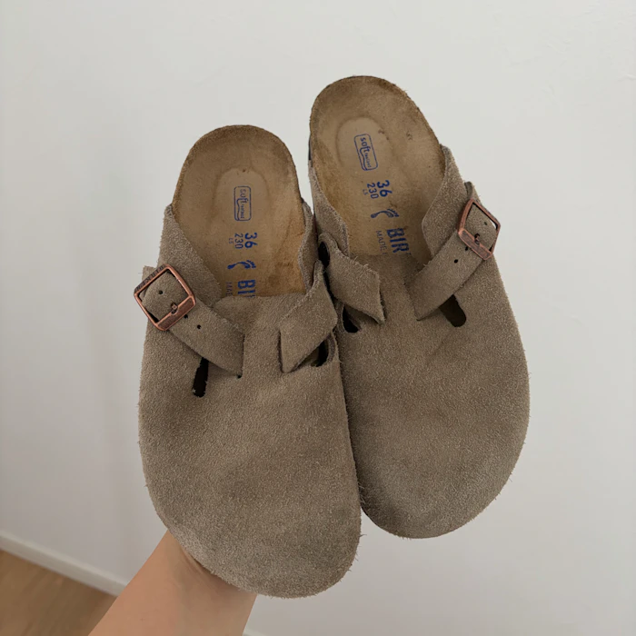 BIRKENSTOCK ビルケンシュトック ボストン boston トープ 60461 60463 レディース メンズ レギュラー ナロー スエード サンダル つっかけ 疲れない 痛くない ぺたんこ ブランド 大きいサイズ セール 1枚目