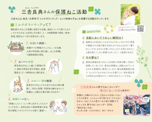 にゃっぷる 保護ねこカレンダー2026 卓上版「幸せつないだ12匹のこねこ」／ねこの保護団体への寄付つき 6枚目