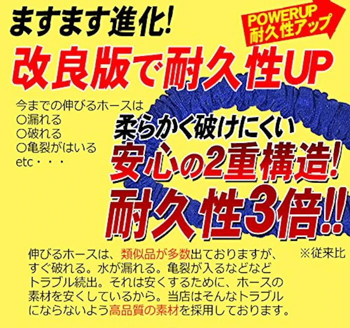 伸びるホース 5m が 15m 3倍 伸びる 魔法のホース 伸縮ホース 強化 耐久性 UP 超軽量 水まき 水撒き ガーデニング 洗車 2枚目