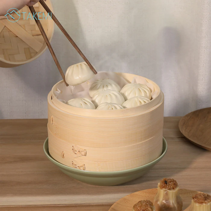 【送料無料】竹美TAKEMI せいろ 20cm 竹 蒸し器 中華せいろ 2段 セイロ 蒸し器 蒸篭 蒸籠 天然木 2段セット ヘルシー 点心 飲茶 小籠包 しゅうまい おこわ 蒸し料理 温野菜 プリン 茶わん蒸し 竹製 SDGs 脱プラ エシカル 8枚目
