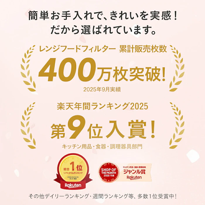 スターフィルター 換気扇フィルター スターターセット 枠3枚+フィルター6枚 5枚目