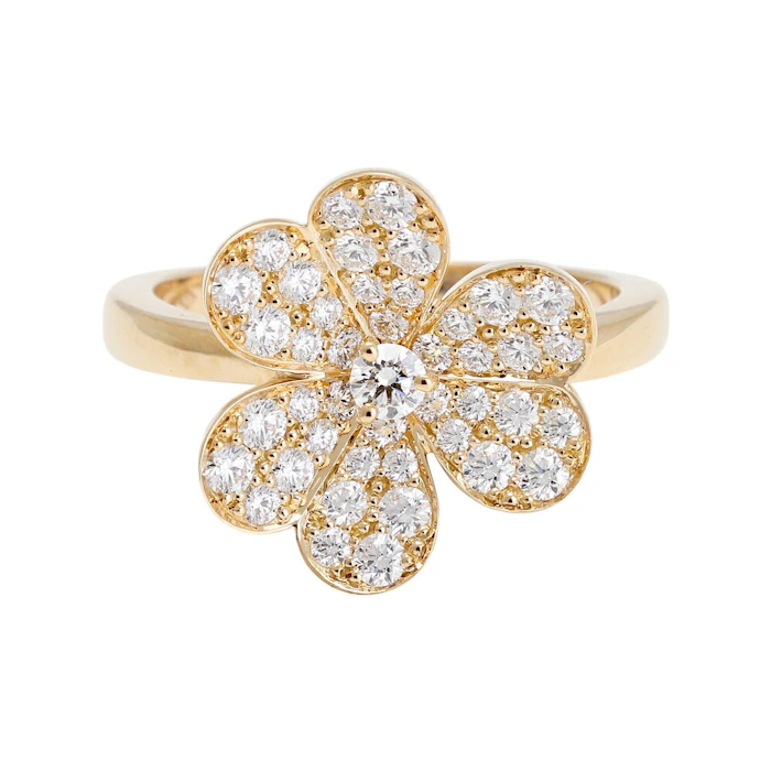 ヴァンクリーフ&アーペル フリヴォル リング、1フラワー、スモールモデル 18K イエローゴールド, ダイヤモンド 3枚目