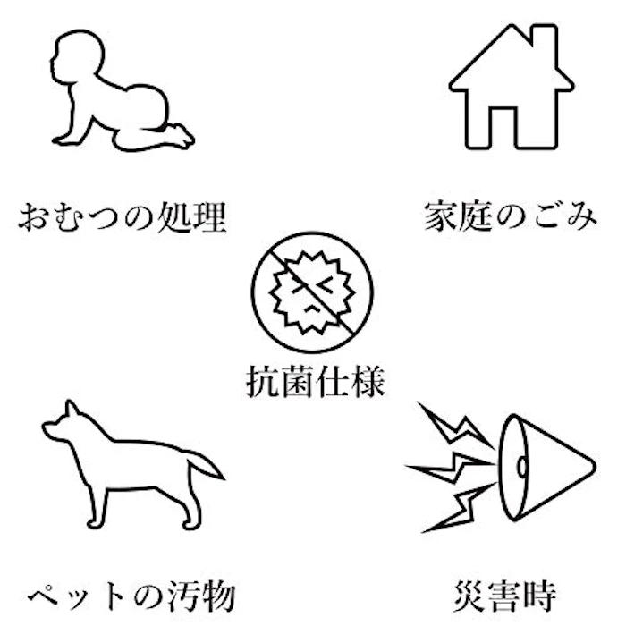 【日本製】ファイン 抗菌 消臭袋 かがザル におわない ゴミ袋 清潔 色付き Mサイズ 50枚 (43×22×マチ13cm) FIN-973M50 7枚目