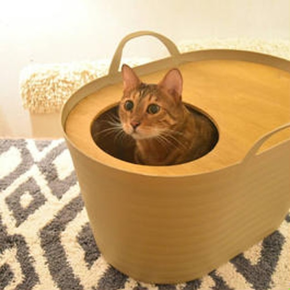 猫カフェキューリグ 上から入る猫トイレ 1枚目