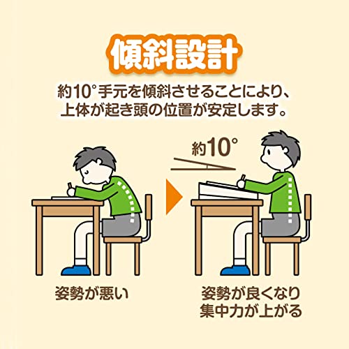 学習台 アスカ 傾斜 どこでも学習台 DSK01 勉強台 収納 卓上 小学生 大人 ライティングボード 持ち運び可 パソコン 勉強 仕事 デスク 4枚目