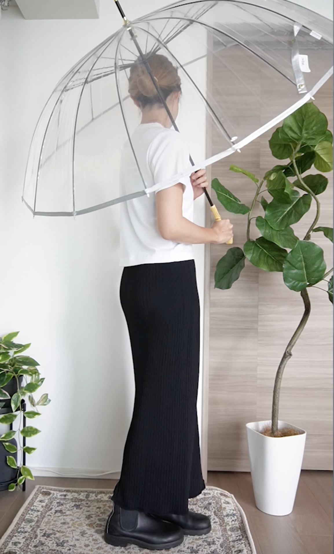 Wpc. 【2023年】Wpc. 雨傘 [ビニール傘]16Kプラスティックパイピング オフ 長傘 60cm レディース 大きい バンブーハンドル 16本骨 多骨 丈夫 グラスファイバー PT-053-001 8枚目