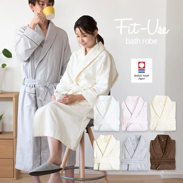 今治タオル バスローブ 今治 Fit-Use 速乾軽量 送料無料 (宅配) フィットユース レディース ママ メンズ ガーゼ地 薄手 マタニティ ※ラッピング別売り 1枚目