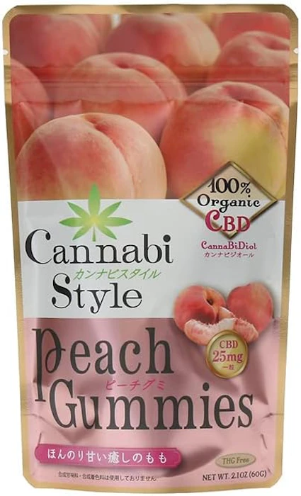Cannabi Style Cannabi Style (カンナビスタイル) CBDグミ (桃味) 1粒あたりCBD含有量: 25mg×15粒入り 1枚目