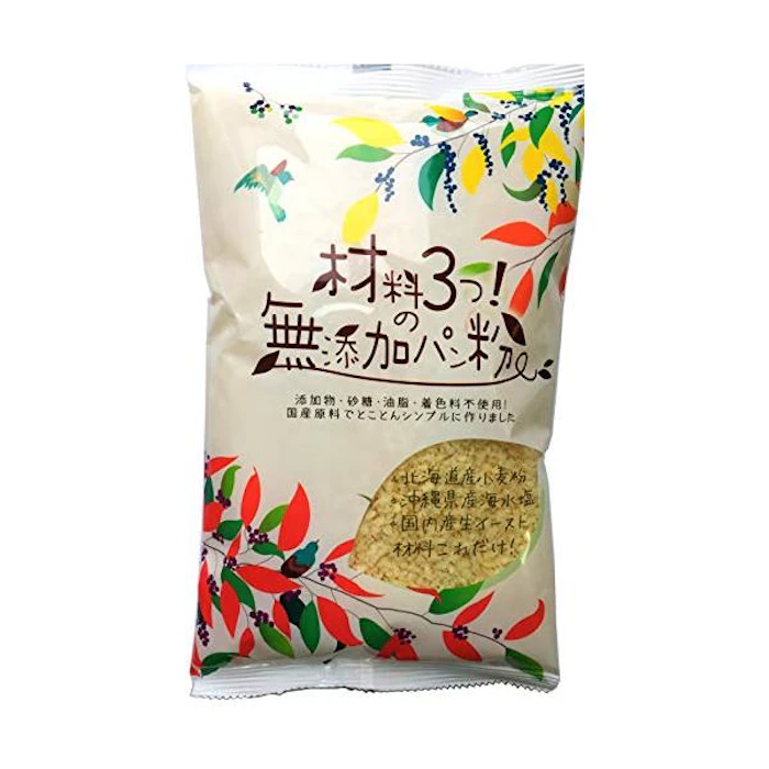 材料3つの無添加のパン粉 三木食品 1枚目