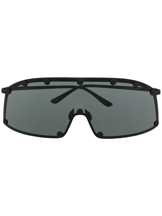 RICK OWENS Shielding geometric-frame sunglasses 1枚目