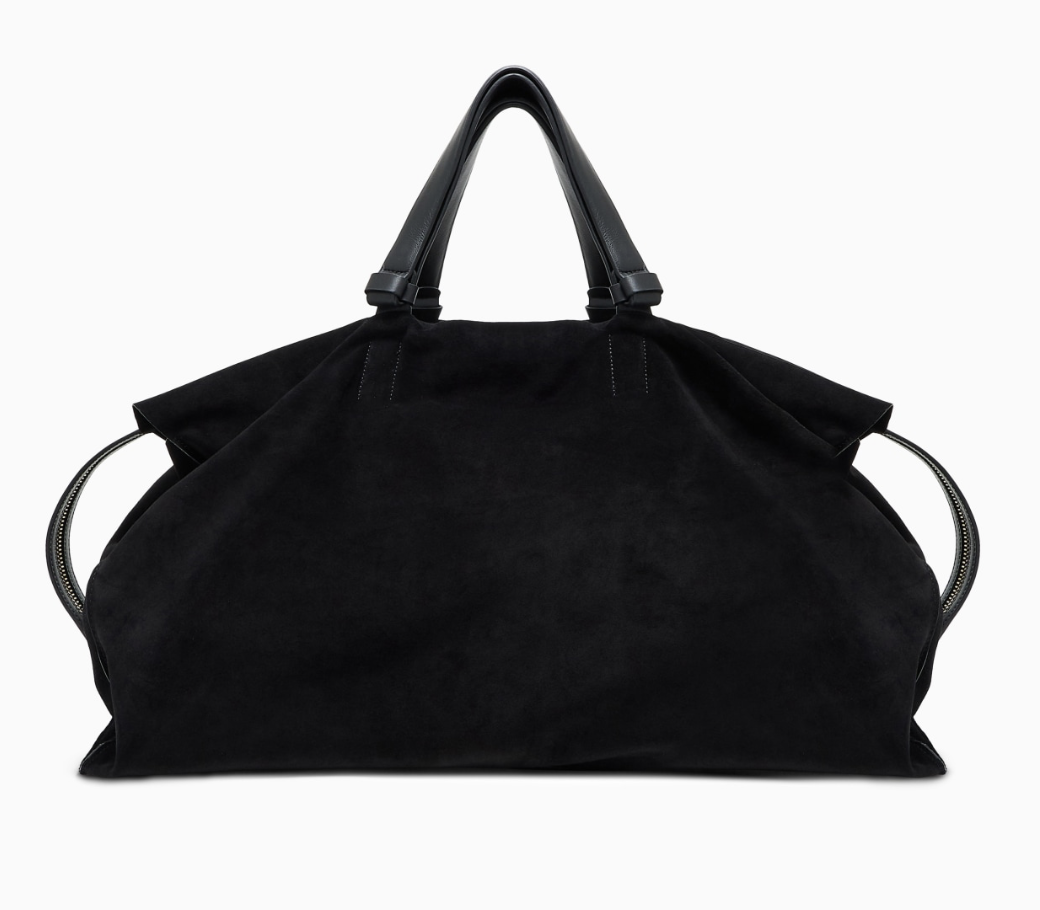 GIORGIO ARMANI レザーハンドル付き 大容量 スエード ダッフルバッグ 3枚目