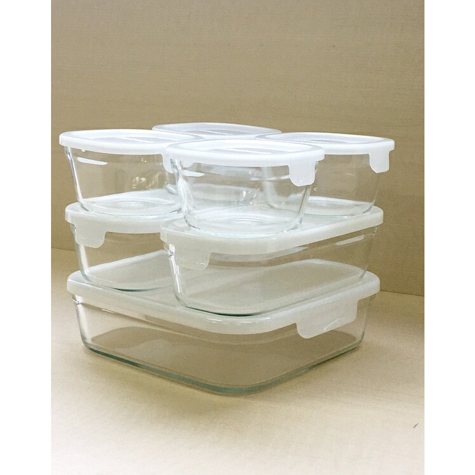 【公式】iwaki イワキ 耐熱ガラス保存容器 7点セット ホワイト 白 パックアンドレンジ システムセット シンプル おしゃれ つくりおき 常備菜 便利 下ごしらえ お菓子 PSC-PRN-7W 3枚目