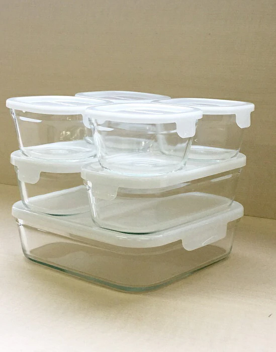 【公式】iwaki イワキ 耐熱ガラス保存容器 7点セット ホワイト 白 パックアンドレンジ システムセット シンプル おしゃれ つくりおき 常備菜 便利 下ごしらえ お菓子 PSC-PRN-7W 3枚目