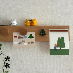 無印良品 壁に付けられる家具長押マグネット付き 幅44×奥行4×高さ9cm オーク材突板 1枚目
