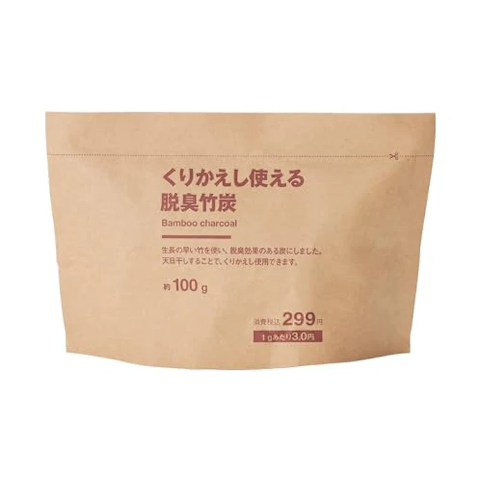 無印良品 くりかえし使える脱臭竹炭 100g 1枚目