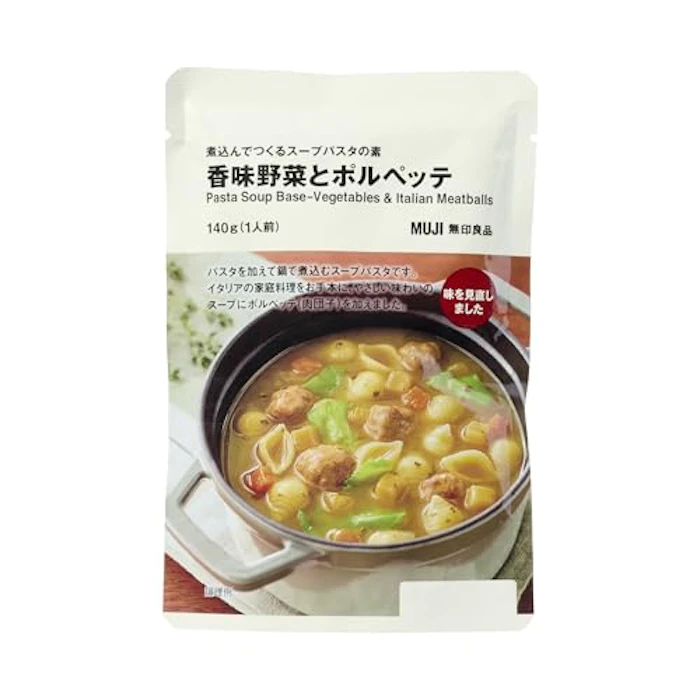 良品計画 煮込んでつくるスープパスタの素 香味野菜とポルペッテ 2枚目