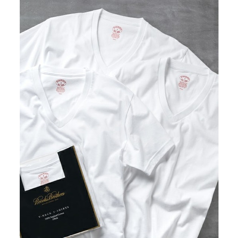 BROOKS BROTHERS スーピマコットン 3パック ベーシック Vネック Tシャツ 2枚目