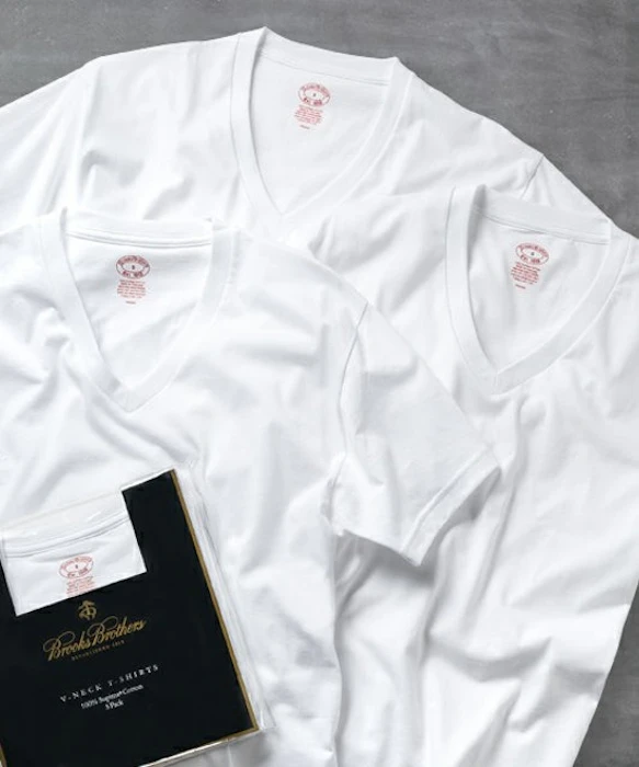 BROOKS BROTHERS スーピマコットン 3パック ベーシック Vネック Tシャツ 2枚目