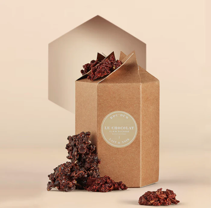ル・ショコラ・アラン・デュカス Le Chocolat Alain Ducasse ロック150g ノワール アーモンド&オ・レ ヘーゼルナッツ 1枚目